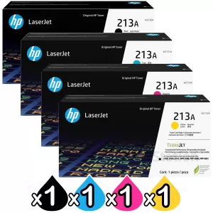 4 Pack HP W2130A-W2133A (213A) Genuine Toner Cartridges Combo [1BK,1C,1M,1Y]