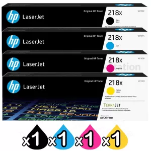 4 Pack HP W2180X-W2183X (218X) Genuine High Yield Toner Cartridges Combo [1BK,1C,1M,1Y]