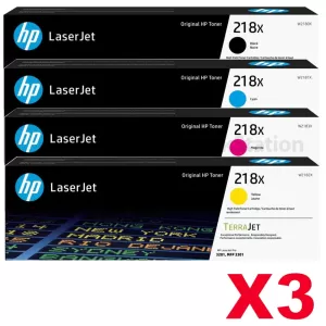 3 x HP 218X W2180X Genuine Black High Yield Toner Cartridge - 3,200 pages
