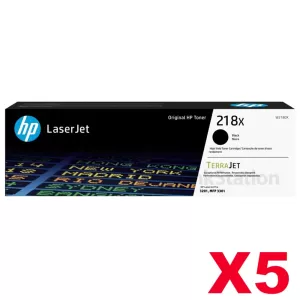 5 x HP 218X W2180X Genuine Black High Yield Toner Cartridge - 3,200 pages