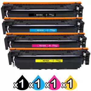 4 Pack HP 210A W2100A-W2103A Compatible Toner Cartridges Combo [1BK,1C,1M,1Y]