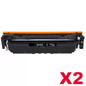 2 x HP 210X W2100X Compatible Black High Yield Toner Cartridge - 7,500 pages