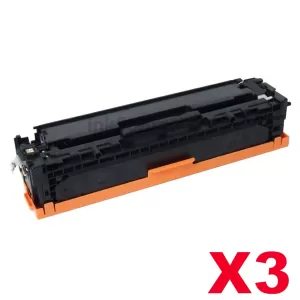 3 x HP CE410X (305X) Compatible Black Toner Cartridge - 4,000 Pages