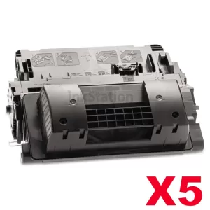 5 x HP CE390X (90X)  Compatible Black High Yield Toner Cartridge - 24,000 Pages