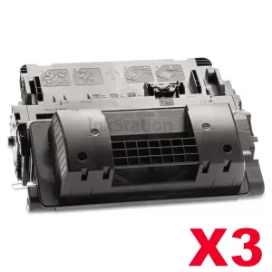 3 x HP CE390X (90X)  Compatible Black High Yield Toner Cartridge - 24,000 Pages