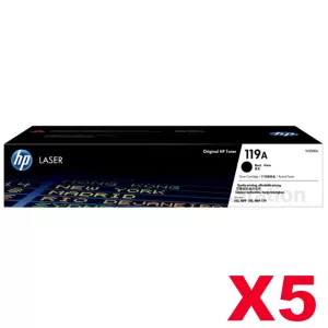 5 x HP 119A W2090A Genuine Black Toner Cartridge - 1,000 pages