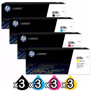 3 Sets of 4 Pack HP 658A W2000A-W2003A Genuine Toner Cartridges Combo [3BK,3C,3M,3Y]