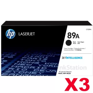 3 x HP 89A CF289A Genuine Black Toner Cartridge - 5,000 Pages