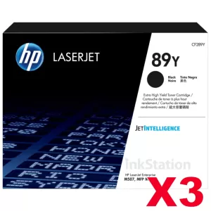 3 x HP 89Y CF289Y Extra High Yield Genuine Black Toner Cartridge - 20,000 Pages