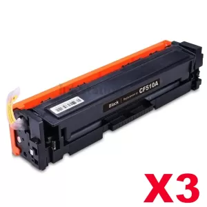 3 x HP 204A (CF510A) Compatible Black Toner Cartridge - 1,100 pages