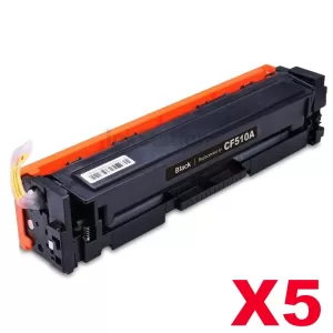 5 x HP 204A (CF510A) Compatible Black Toner Cartridge - 1,100 pages