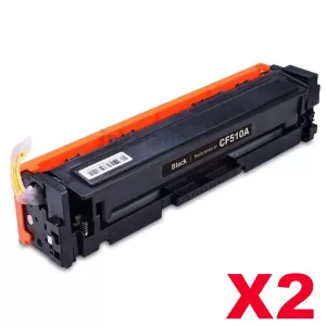 2 x HP 204A (CF510A) Compatible Black Toner Cartridge - 1,100 pages