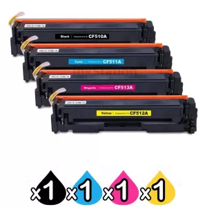 4 Pack HP 204A (CF510A-CF513A) Compatible Toner Cartridges [1BK,1C,1M,1Y]