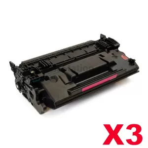 3 x HP CF287X (87X) Compatible Black Toner Cartridge - 18,000 Pages