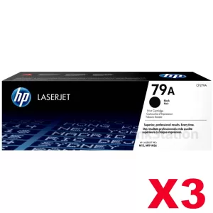 3 x HP CF279A (79A) Genuine Black Toner Cartridge - 1,000 Pages
