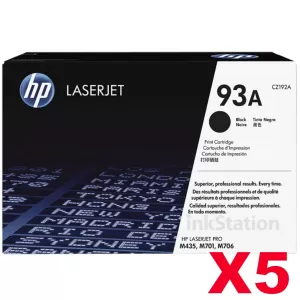 5 x HP 93A CZ192A Genuine Toner Cartridge - 12,000 pages
