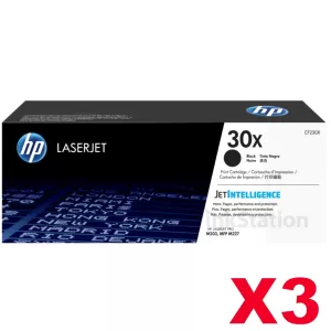 3 x HP CF230X (30X) Genuine Black High Yield Toner Cartridge - 3,500 Pages