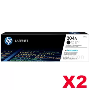 2 x HP 204A (CF510A) Genuine Black Toner Cartridge - 1,100 pages