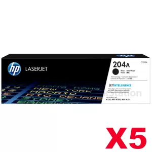 5 x HP 204A (CF510A) Genuine Black Toner Cartridge - 1,100 pages