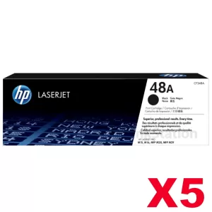 5 x HP 48A CF248A Genuine Black Toner Cartridge - 1,000 Pages