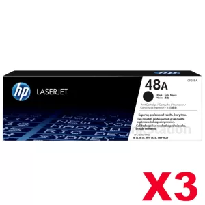 3 x HP 48A CF248A Genuine Black Toner Cartridge - 1,000 Pages