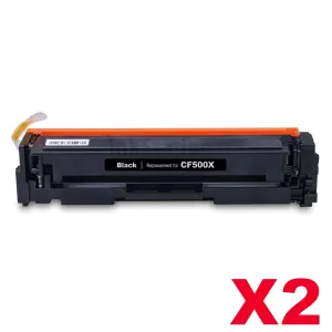 2 x HP CF500X (202X) Compatible Black High Yield Toner Cartridge - 3,200 Pages