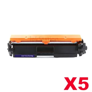 5 x HP CF217A (17A) Compatible Black Toner Cartridge - 1,600 Pages