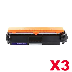 3 x HP CF217A (17A) Compatible Black Toner Cartridge - 1,600 Pages
