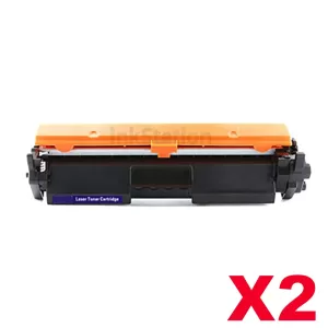 2 x HP CF217A (17A) Compatible Black Toner Cartridge - 1,600 Pages