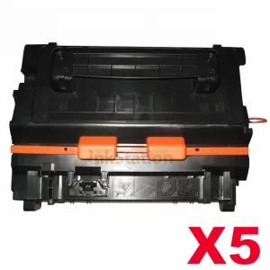 5 x HP CE390A (90A) Compatible Black Toner Cartridge - 10,000 Pages