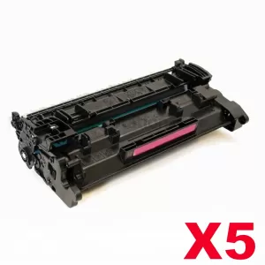 5 x HP CF226A (26A) Compatible Black Toner Cartridge - 3,100 Pages