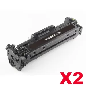 2 x HP CF380X (312X) Compatible Black High Yield Toner Cartridge - 4,400 Pages