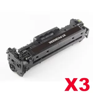 3 x HP CF380X (312X) Compatible Black High Yield Toner Cartridge - 4,400 Pages