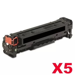 5 x HP 410X (CF410X) Compatible Black Toner Cartridge - 6,500 pages