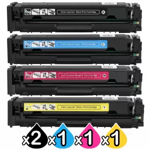 5 Pack HP 206X W2110X-W2113X Compatible High Yield Toner Cartridges [2BK,1C,1M,1Y]