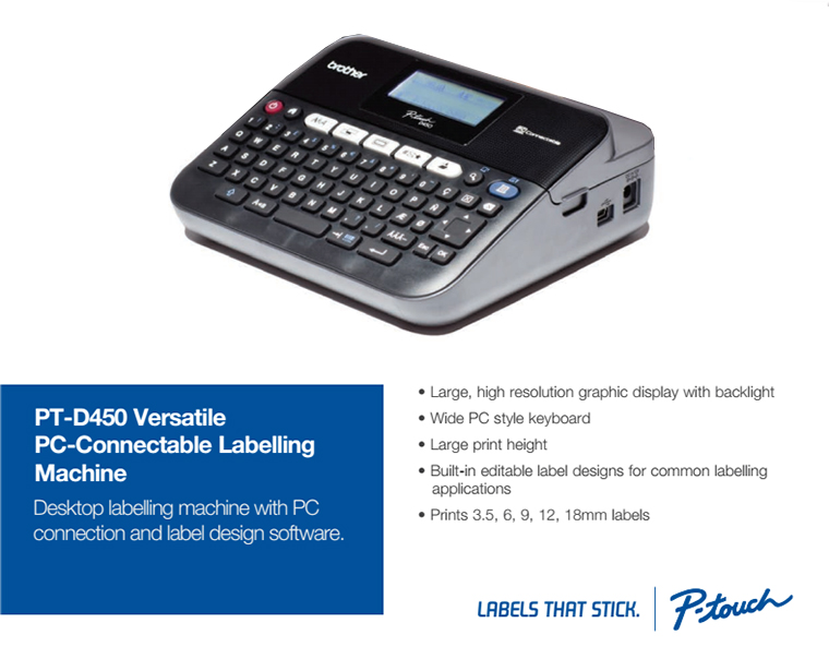 Brother P Touch Pt D450 Label Maker Machine Printers Ink Station