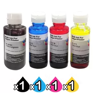 4 Pack HP 30 + 31 Compatible Ink Bottle 1VU29AA-1VU26AA [1BK,1C,1M,1Y]