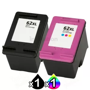2 Pack HP 62XL Compatible High Yield Inkjet Cartridges C2P05AA + C2P07AA [1BK,1CL]