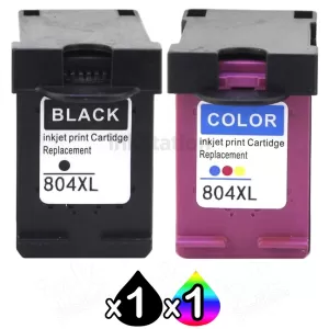 2 Pack HP 804XL Compatible High Yield Inkjet Cartridges T6N12AA + T6N11AA [1BK,1CL]