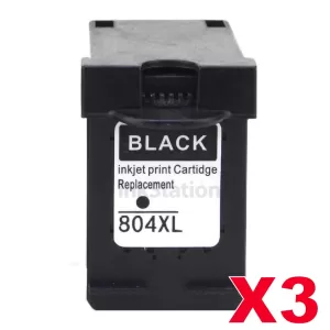 3 x HP 804XL Compatible Black High Yield Inkjet Cartridge T6N12AA - 600 Pages