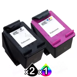 3 Pack HP 65XL Compatible High Yield Ink Combo N9K04AA + N9K03AA [2BK,1CL]