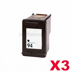 3 x HP 94 Compatible Black Inkjet Cartridge C8765WA