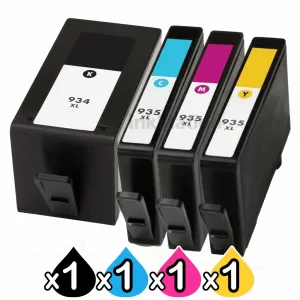 4 Pack HP 934XL + 935XL Compatible High Yield Inkjet Cartridges C2P23AA - C2P26AA [1BK,1C,1M,1Y]