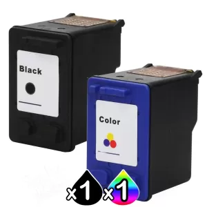 2 Pack HP 56 + 57 Compatible Inkjet Cartridges C6656AA + C6657AA [1BK,1CL]