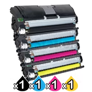 4-Pack Konica Minolta QMS Magicolour 2400 / 2500 Series Compatible Toner Set [1BK,1C,1M,1Y]