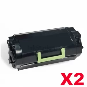 2 x Lexmark (62D3H00) Compatible MX710 / MX711 / MX810 / MX811 / MX812 Black High Yield Toner Cartridge - 25,000 pages