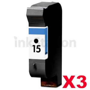 2 x HP 15 Compatible Black Inkjet Cartridge C6615DA