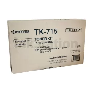 1 x Genuine Kyocera TK-715 Black Toner KM-3050, KM-4050, KM-5050, TASKalfa 420i - 34,000 Pages
