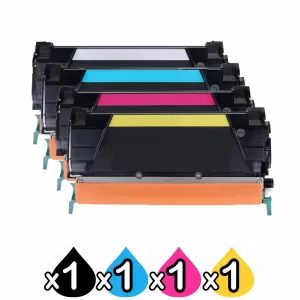 4 Pack Lexmark Compatible C746 / C748 Toner Combo - BK 12,000 pages & CMY 7,000 pages [1BK,1C,1M,1Y]