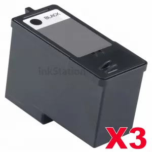 3 x Dell 966 / 968 Black (CH883/Sereis7-Bk) Compatible Inkjet Cartridge - High capacity